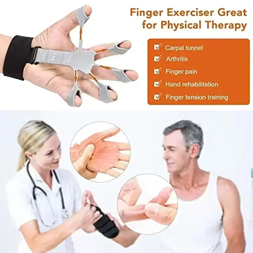 Silicone Finger Exercise Stretcher and Hand Strengthener for Arthritis Grip Training