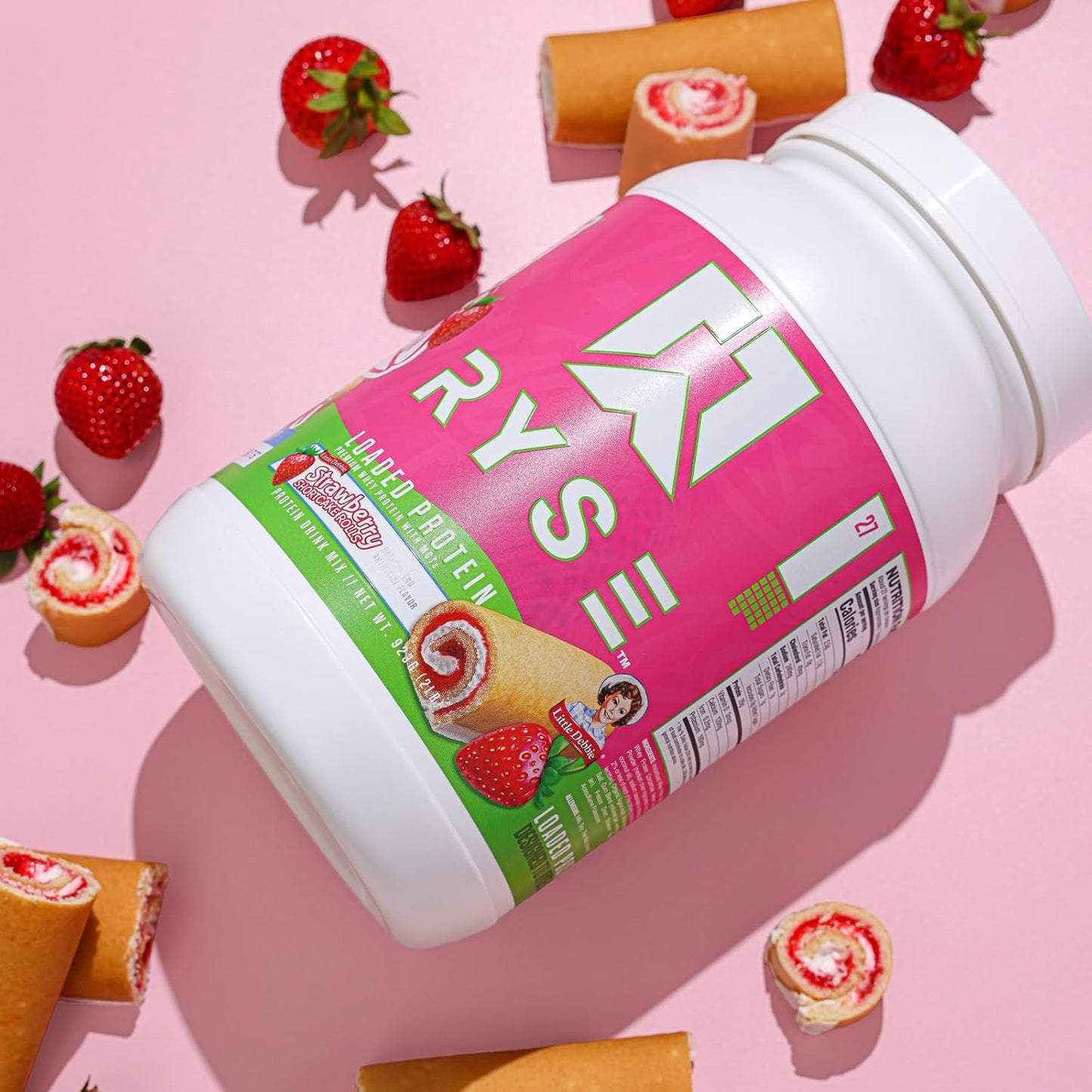 Ryse Loaded Protein Powder | 25G Whey Protein Isolate & Concentrate | with Prebiotic Fiber & Mcts | Low Carbs & Low Sugar | 27 Servings (Strawberry Shortcake Rolls)