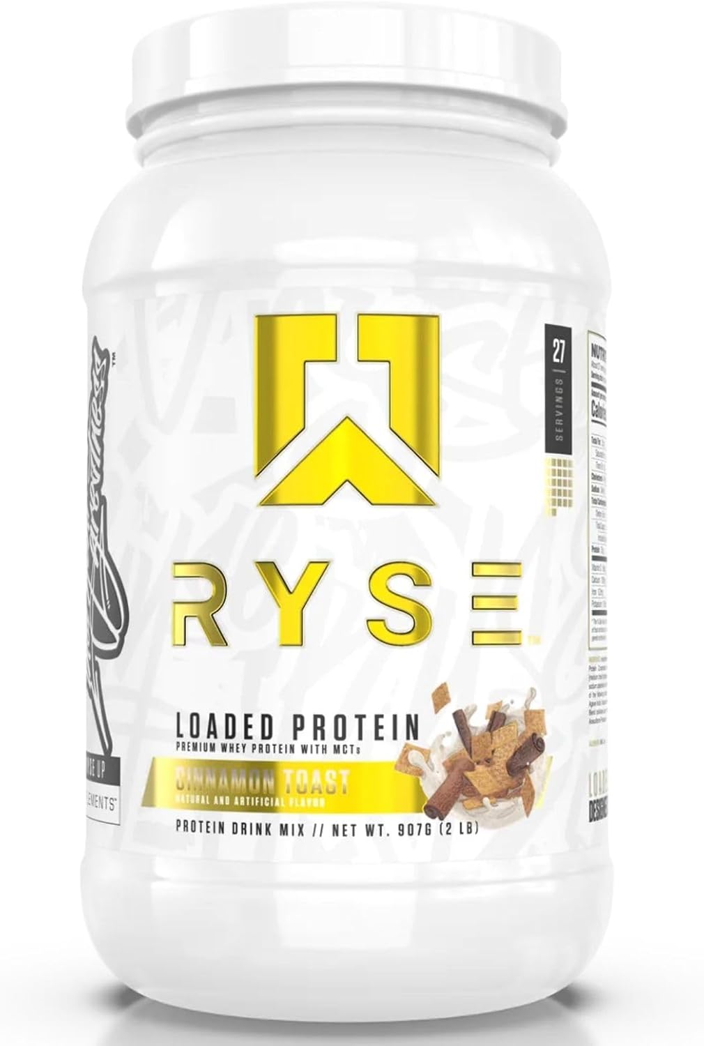 Ryse Loaded Protein Powder | 25G Whey Protein Isolate & Concentrate | with Prebiotic Fiber & Mcts | Low Carbs & Low Sugar | 27 Servings (Strawberry Shortcake Rolls)