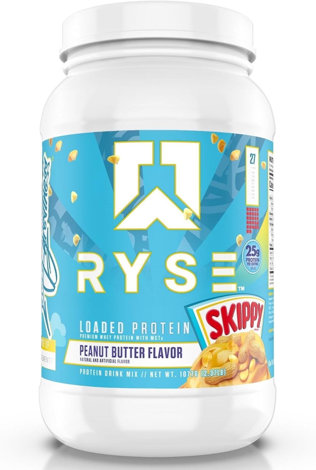 Ryse Loaded Protein Powder | 25G Whey Protein Isolate & Concentrate | with Prebiotic Fiber & Mcts | Low Carbs & Low Sugar | 27 Servings (Strawberry Shortcake Rolls)