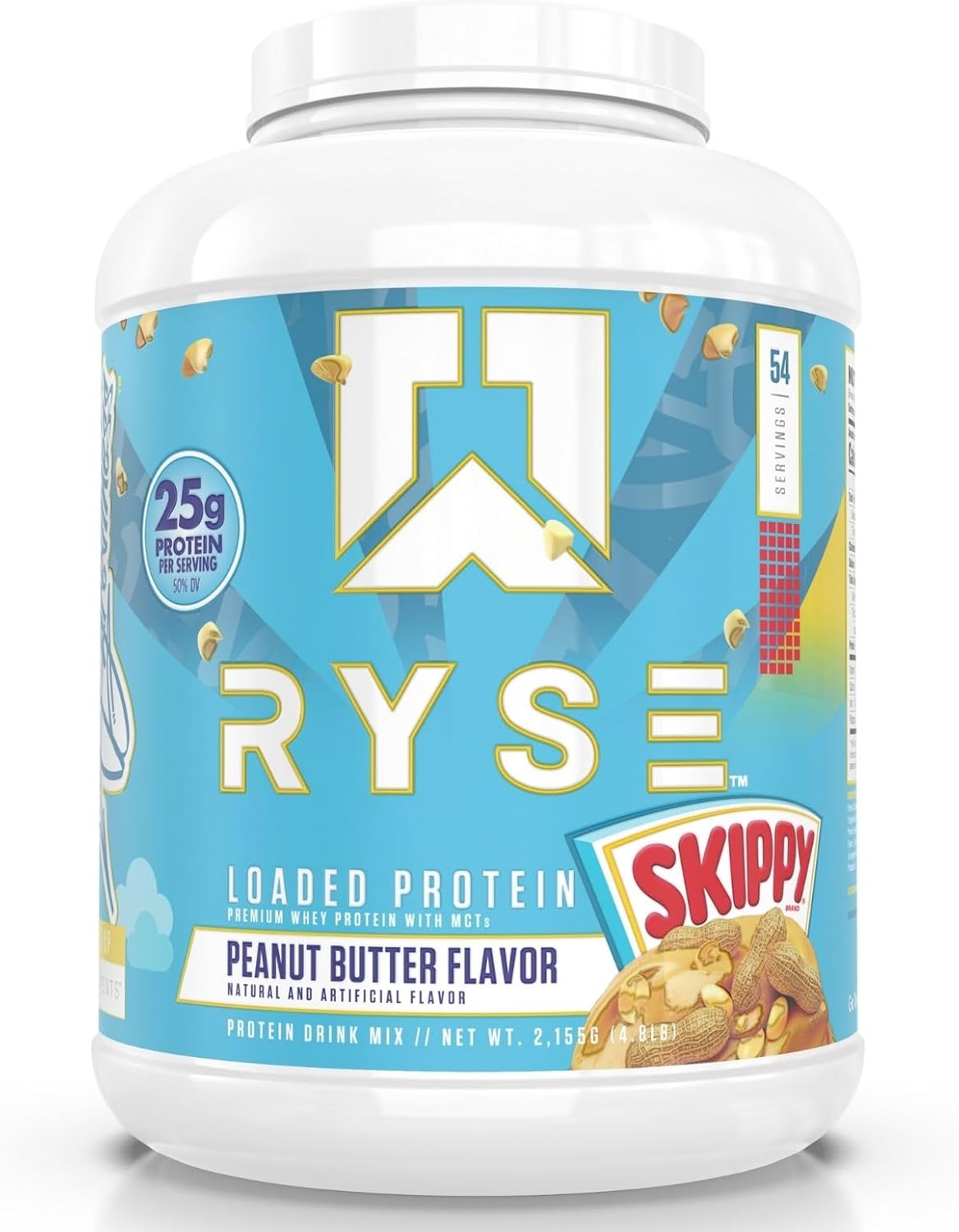 Ryse Loaded Protein Powder | 25G Whey Protein Isolate & Concentrate | with Prebiotic Fiber & Mcts | Low Carbs & Low Sugar | 27 Servings (Strawberry Shortcake Rolls)