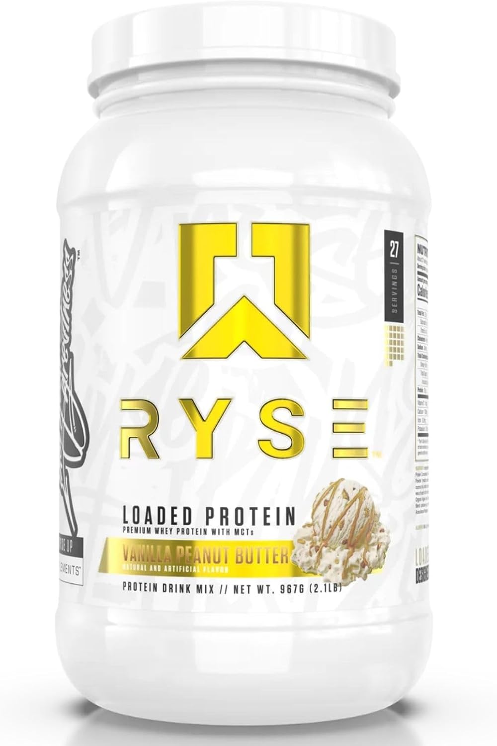 Ryse Loaded Protein Powder | 25G Whey Protein Isolate & Concentrate | with Prebiotic Fiber & Mcts | Low Carbs & Low Sugar | 27 Servings (Strawberry Shortcake Rolls)