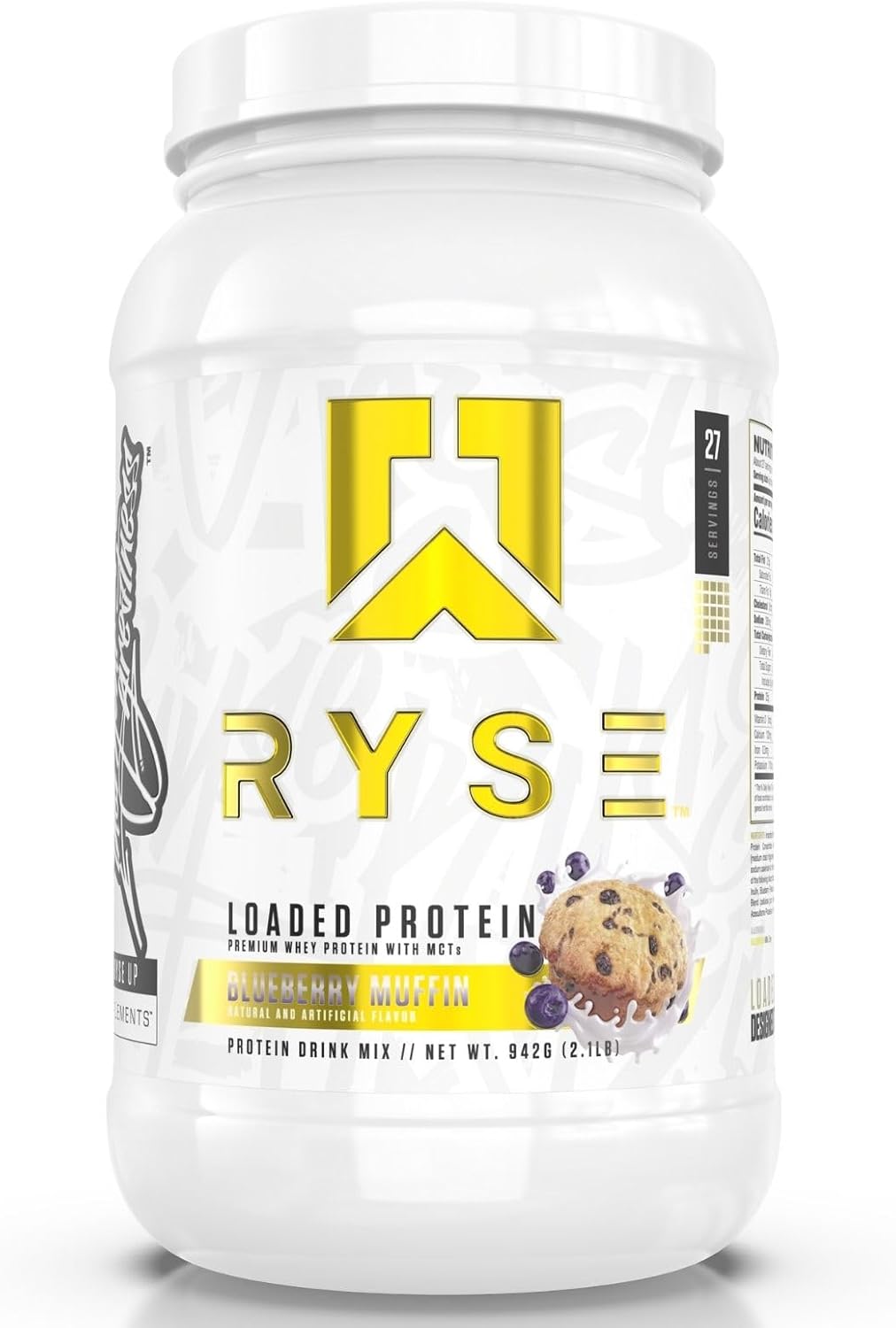 Ryse Loaded Protein Powder | 25G Whey Protein Isolate & Concentrate | with Prebiotic Fiber & Mcts | Low Carbs & Low Sugar | 27 Servings (Strawberry Shortcake Rolls)