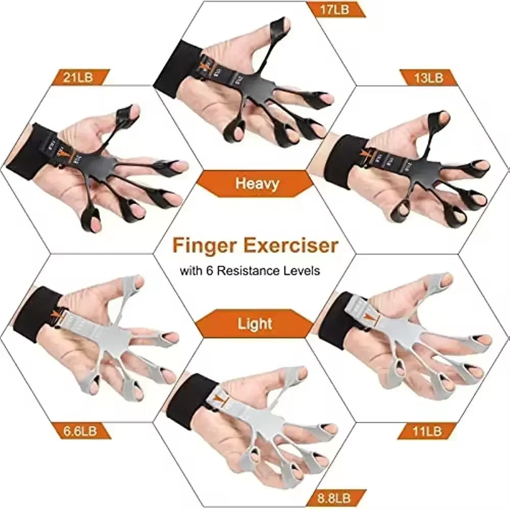 Silicone Finger Exercise Stretcher and Hand Strengthener for Arthritis Grip Training