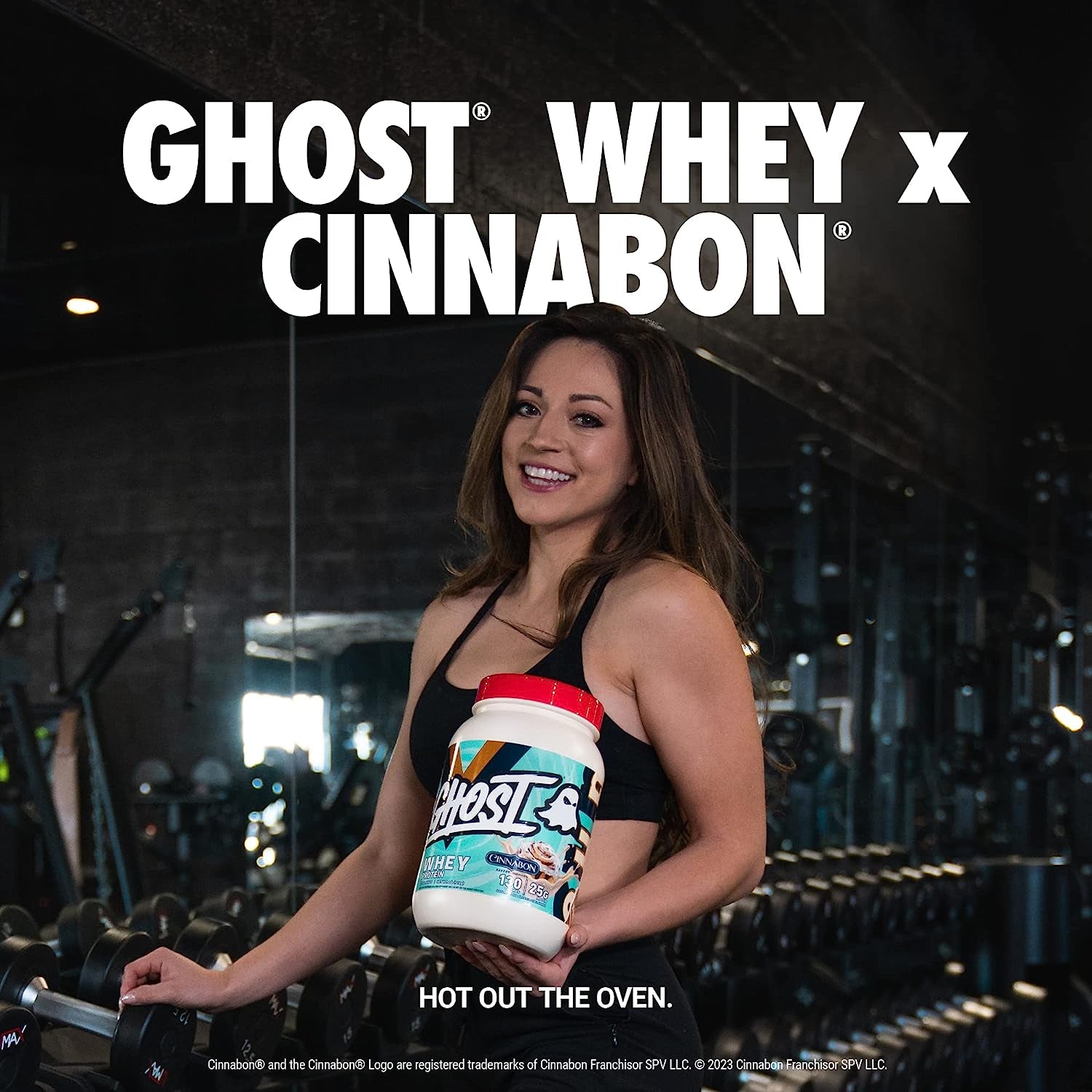 Whey Protein Powder, Cinnabon - 2LB Tub, 25G of Protein - Cinnamon Roll Flavored Isolate, Concentrate & Hydrolyzed Whey Protein Blend - Post Workout Shakes - Soy & Gluten Free